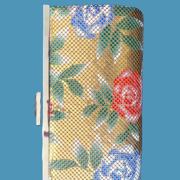 Gunne Sax by Jessica McClintock Mesh Sling Covered Clutch/Crossbody EUC - Picture 3 of 12